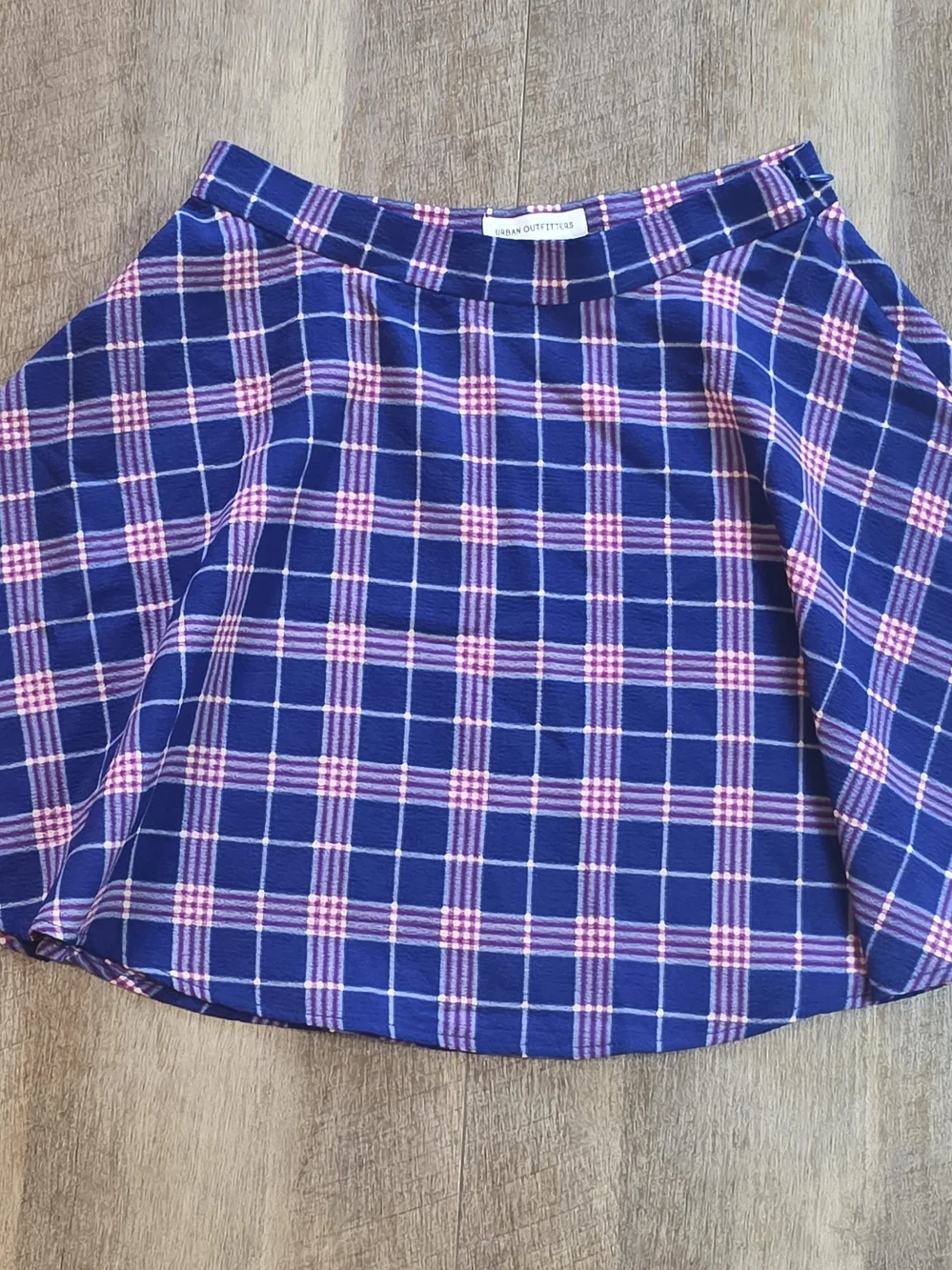 Urban Outfitters Navy & Purple Plaid Skirt. Size S. NWOT